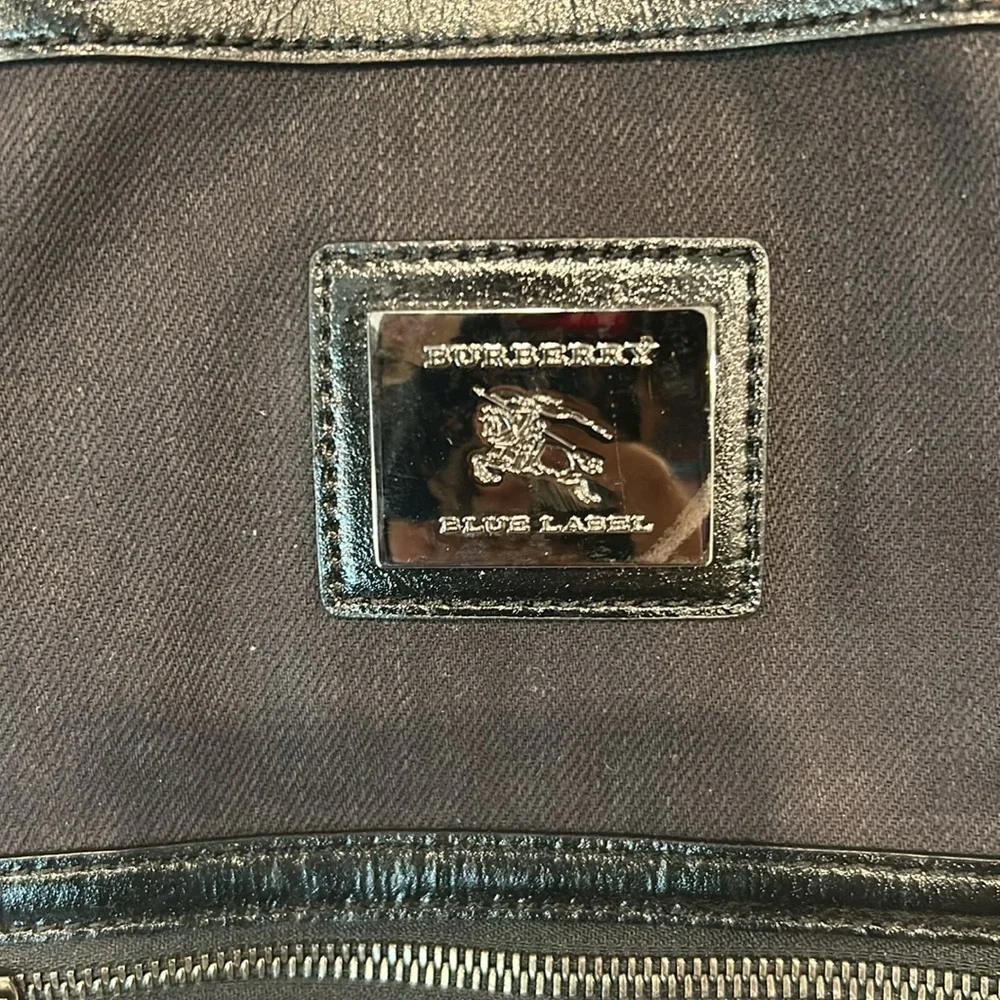 Authentic Burberry Blue Label Logo Drawstring Tote Bag